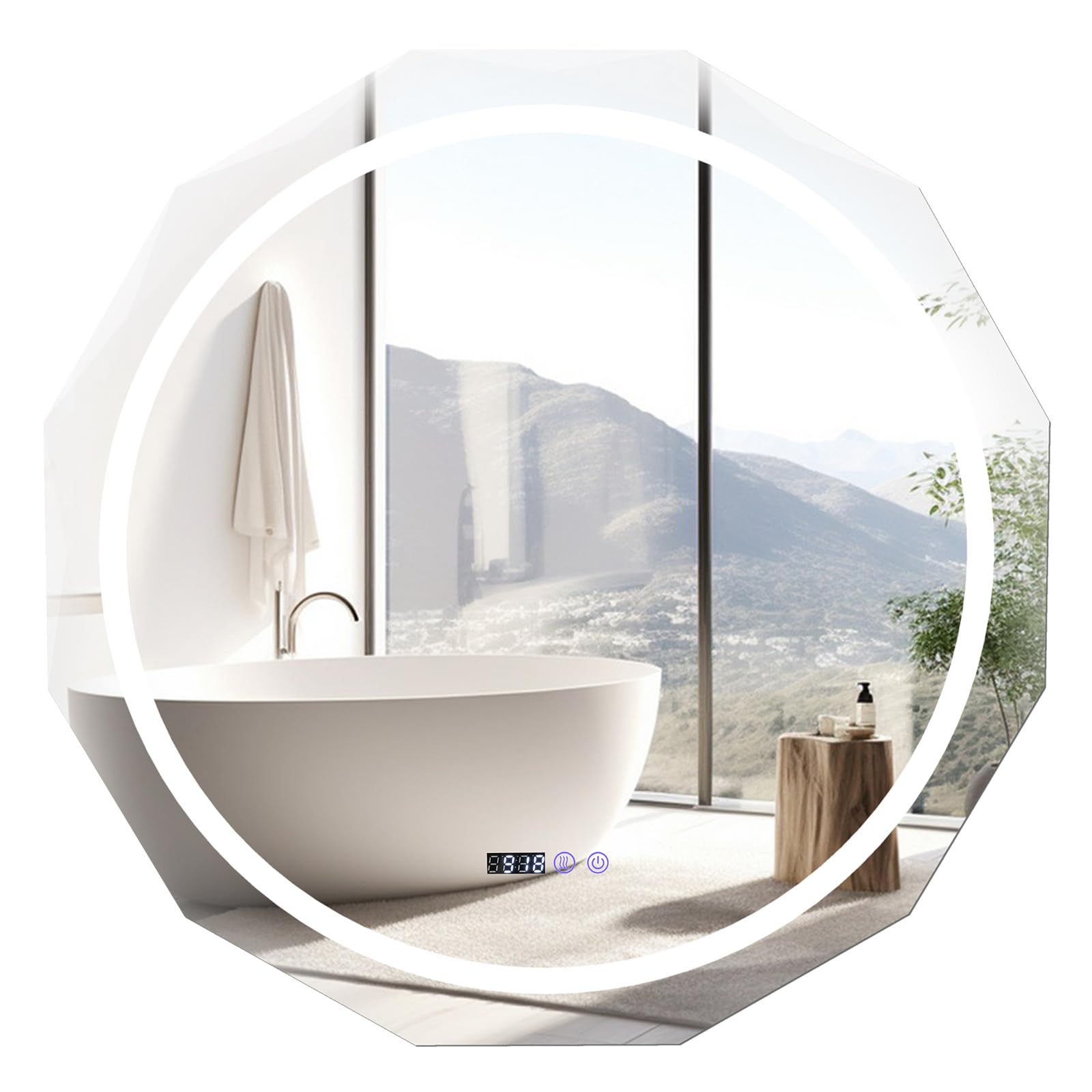 Miroir de salle de bain LED anti-buée Tangkula